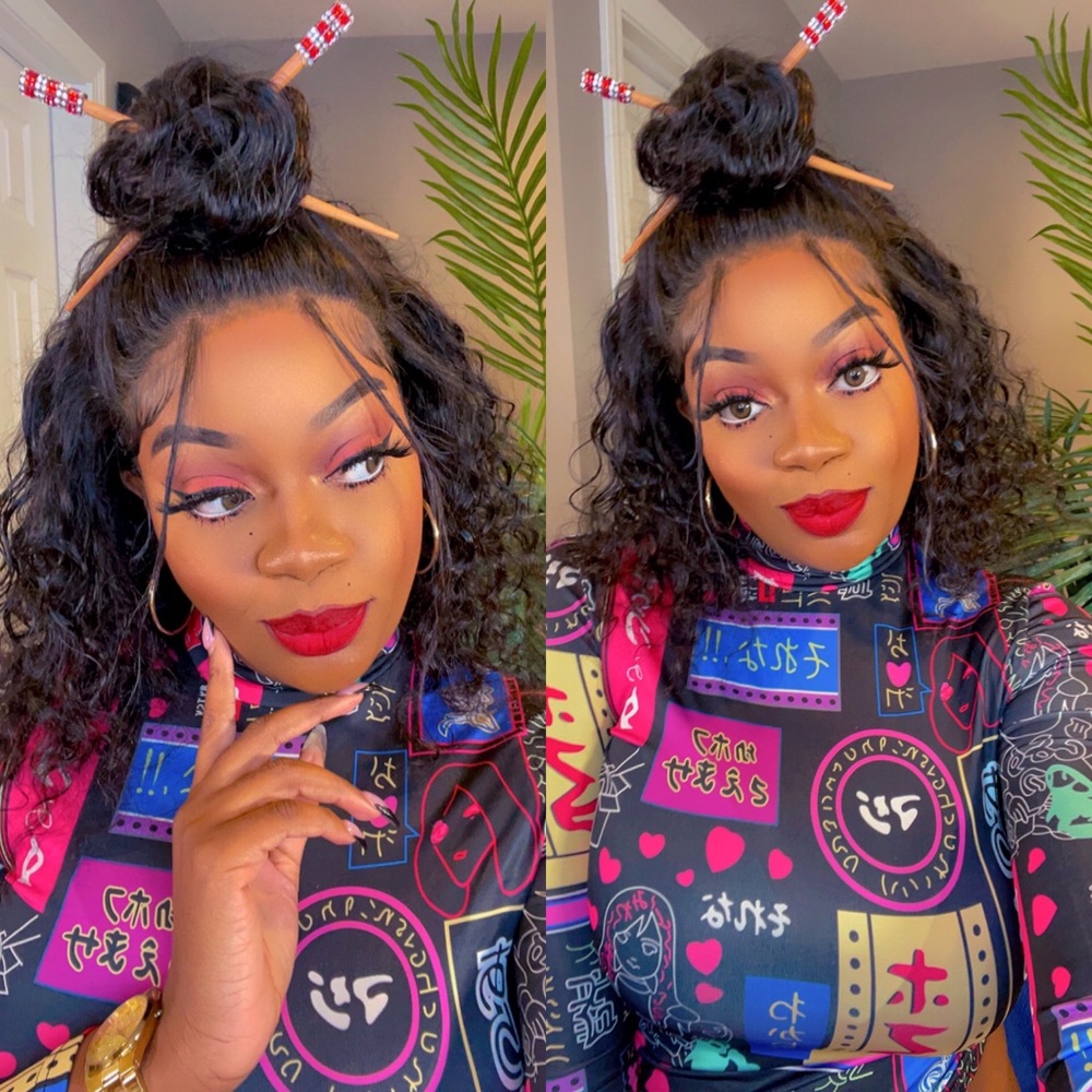 14" Water Wave 13x4 Lace Front Wig - Human Hair
